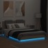 Estructura de cama cabecero luces LED roble Sonoma 140x200