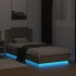 Estructura de cama cabecero luces LED roble Sonoma 90x200