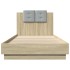 Estructura de cama cabecero luces LED roble Sonoma 90x200