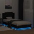 Estructura de cama con cabecero y luces LED negro 100x200