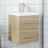 Mueble de baño con lavabo integrado roble