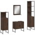 Set de muebles de baño 4 pzas madera contrachapada marrón