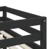 Cama alta de niños escalera madera maciza pino negra 90x200