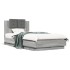 Estructura de cama cabecero luces LED gris Sonoma 75x190