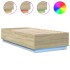 Estructura cama con luces LED madera roble Sonoma 100x200