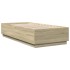 Estructura cama con luces LED madera roble Sonoma 100x200