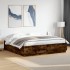 Estructura cama con luces LED madera roble ahumado 180x200