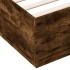 Estructura cama con luces LED madera roble ahumado 180x200