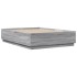 Estructura cama con luces LED madera gris Sonoma 140x190