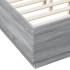 Estructura cama con luces LED madera gris Sonoma 140x190