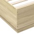 Estructura cama con luces LED madera roble Sonoma 150x200