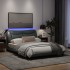 Estructura de cama con luces LED tela gris claro 120x200