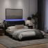 Estructura de cama con luces LED tela negro 120x200