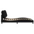 Estructura de cama con luces LED tela negro 120x200