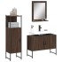 Set de muebles de baño 3 pzas madera contrachapada roble