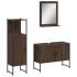 Set de muebles de baño 3 pzas madera contrachapada roble