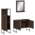 Set de muebles de baño 3 pzas madera contrachapada roble