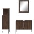 Set de muebles de baño 3 pzas madera contrachapada roble