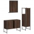 Set de muebles de baño 3 pzas madera contrachapada roble