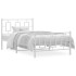 Estructura cama metal cabecero y estribo blanca 100x190