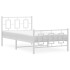 Estructura cama metal cabecero y estribo blanca 100x190