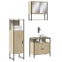 Set de muebles de baño 3 pzas madera contrachapada roble