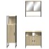 Set de muebles de baño 3 pzas madera contrachapada roble