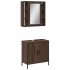 Set de muebles baño 2 pzas madera contrachapada marrón