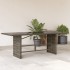 Mesa de jardín superficie de vidrio ratán PE gris 190x80x74