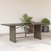 Mesa de jardín superficie de vidrio ratán PE gris 190x80x74 cm