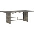 Mesa de jardín superficie de vidrio ratán PE gris 190x80x74