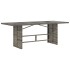 Mesa de jardín superficie de vidrio ratán PE gris 190x80x74