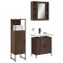 Set de muebles de baño 3 pzas madera contrachapada roble