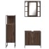 Set de muebles de baño 3 pzas madera contrachapada roble