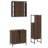 Set de muebles de baño 3 pzas madera contrachapada roble