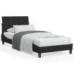 Estructura de cama con luz LED terciopelo negro 90x190 cm