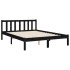 Estructura de cama con cabecero madera maciza negro 120x200