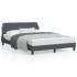 Estructura cama con cabecero terciopelo gris oscuro 120x200