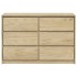 Cajonera SAUDA madera maciza de pino color roble 111x43x73,5