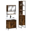 Set de muebles baño 3 pzas madera contrachapada roble ahumado