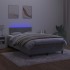 Cama box spring colchón y LED terciopelo gris claro 120x190