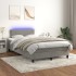 Cama box spring colchón y LED terciopelo gris claro 120x190