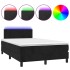 Cama box spring con colchón y LED terciopelo negro 120x190