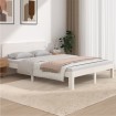 Estructura de cama de madera maciza blanca 135x190 cm