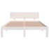 Estructura de cama de madera maciza blanca 135x190