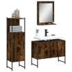 Set de muebles baño 3 pzas madera contrachapada roble ahumado