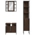 Set de muebles de baño 3 pzas madera contrachapada roble