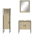 Set de muebles de baño 3 pzas madera contrachapada roble