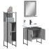 Set de muebles de baño 3 pzas madera contrachapada gris