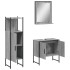 Set de muebles de baño 3 pzas madera contrachapada gris